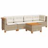 vidaXL Juego de sof&aacute;s jard&iacute;n con cojines 5 pzas rat&aacute;n sint&eacute;tico beige