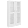 vidaXL Vitrina de madera contrachapada blanco 82,5x30,5x150 cm