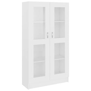 vidaXL Vitrina de madera contrachapada blanco 82,5x30,5x150 cm