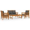 vidaXL Set de muebles de jard&iacute;n 4 pzs y cojines madera maciza acacia