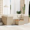 vidaXL Set sof&aacute;s de jard&iacute;n 7 piezas y cojines rat&aacute;n sint&eacute;tico beige