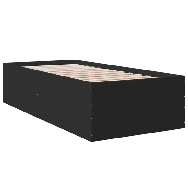 vidaXL Estructura de cama madera de ingenier&iacute;a negra 90x200 cm