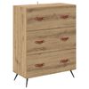 vidaXL Cajonera 3-Caj&oacute;n Roble artisan 69,5 x 34 x 90 cm