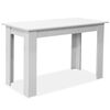 vidaXL Mesa de comedor y bancos 3 piezas madera contrachapada blanca