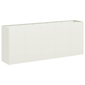 vidaXL Jardinera de acero laminado en fr&iacute;o blanco 200x40x80 cm