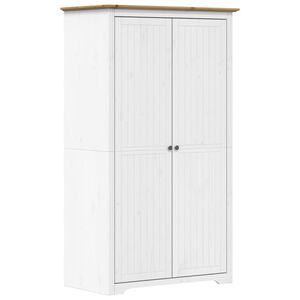 vidaXL Armario BODO madera maciza de pino blanco marr&oacute;n 99x53,5x173 cm