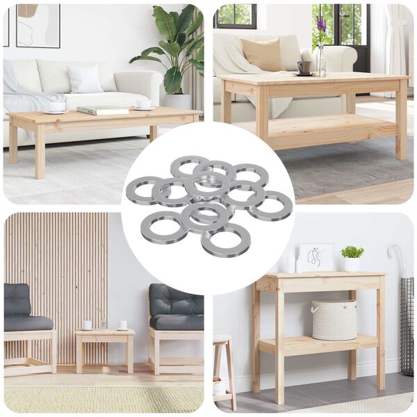 vidaXL Arandelas 12 pcs Plateado 10 x 10 x 1,2 mm Hierro