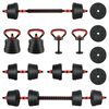 vidaXL Juego de Mancuernas 4 en 1 30kg Negro y rojo