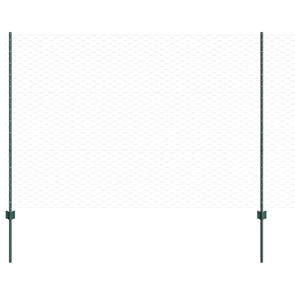 vidaXL Valla con Poste Verde 1,5 x 100 m Acero y PVC