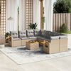 vidaXL Set de sof&aacute;s de jard&iacute;n 9 pzas con cojines rat&aacute;n sint&eacute;tico beige