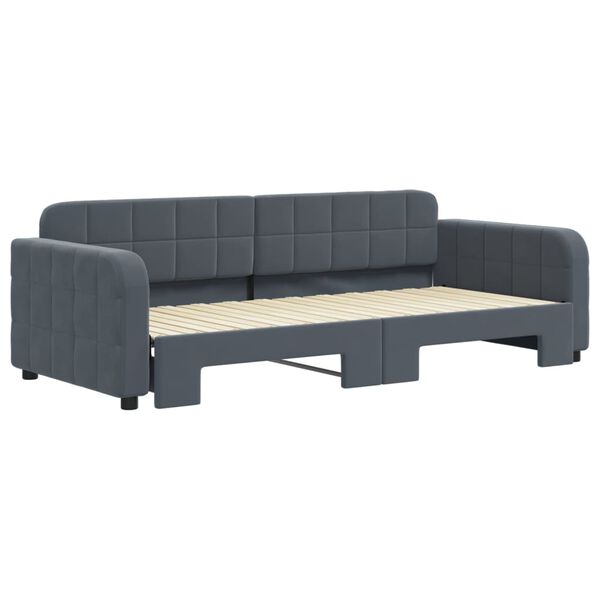 vidaXL Sof&aacute; cama nido terciopelo gris oscuro 90x200 cm