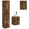 vidaXL Juego de Muebles de Ba&ntilde;o 3 uds. Roble Ahumado