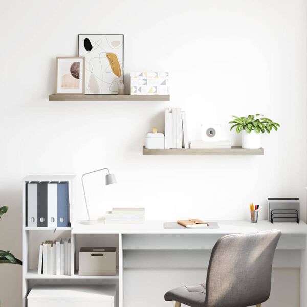 vidaXL Estantes flotantes de pared 4 uds MDF color roble 80x23,5x3,8cm