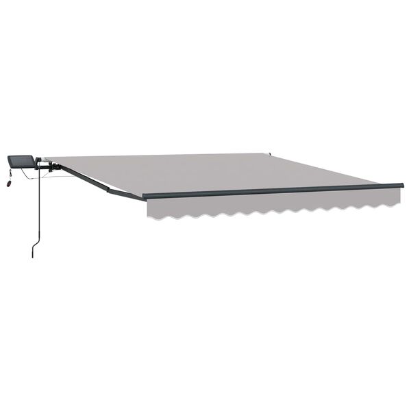 vidaXL Toldo Retr&aacute;ctil Manual Gris claro 350 x 250 cm tela