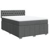 vidaXL Cama box spring con colch&oacute;n tela gris oscuro 140x190 cm