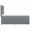 vidaXL Cama box spring con colch&oacute;n tela gris claro 100x200 cm