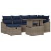 vidaXL Conjunto de sof&aacute; de jard&iacute;n 7 pcs Gris rat&aacute;n sint&eacute;tico