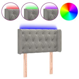 vidaXL Cabecero con LED de terciopelo gris claro 83x16x78/88 cm