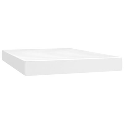 vidaXL Cama box spring con colchón cuero sintético blanco 140x200cm
