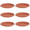 vidaXL Bandeja Redonda para Flores 6 pcs Rojo Ladrillo &Oslash; 23,5 x 2,5 cm