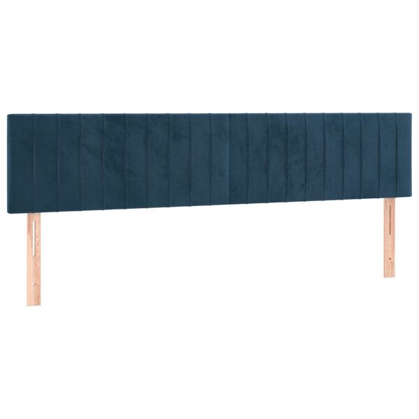 vidaXL Cabeceros 2 unidades de terciopelo azul oscuro 90x5x78/88 cm