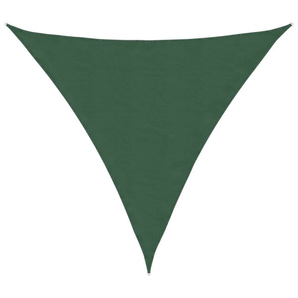 vidaXL Toldo de vela triangular tela Oxford verde oscuro 4x4x4 m