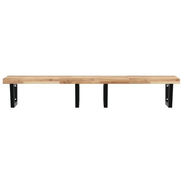 vidaXL Estante de lavabo de pared acero y madera maciza de acacia