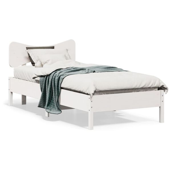 vidaXL Estructura cama sin colch&oacute;n madera maciza pino blanca 100x200cm