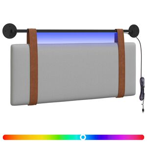 vidaXL Cabecero colgante Con luz LED Gris Nube PU antiguo