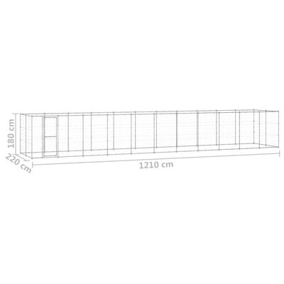 vidaXL Perrera de exterior de acero galvanizado 26,62 m²