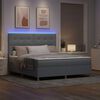 vidaXL Cama Box Spring LED con colch&oacute;n Gris Claro 180 x 200 cm tela