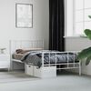 vidaXL Estructura cama sin colch&oacute;n con estribo metal blanco 90x190 cm