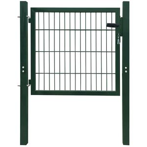vidaXL Puerta de vallado de acero verde 100x100 cm