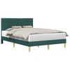 vidaXL Estructura de cama con cabecera Verde oscuro 120 x 190 cm tela