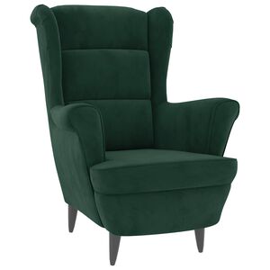 vidaXL Sill&oacute;n de terciopelo verde oscuro