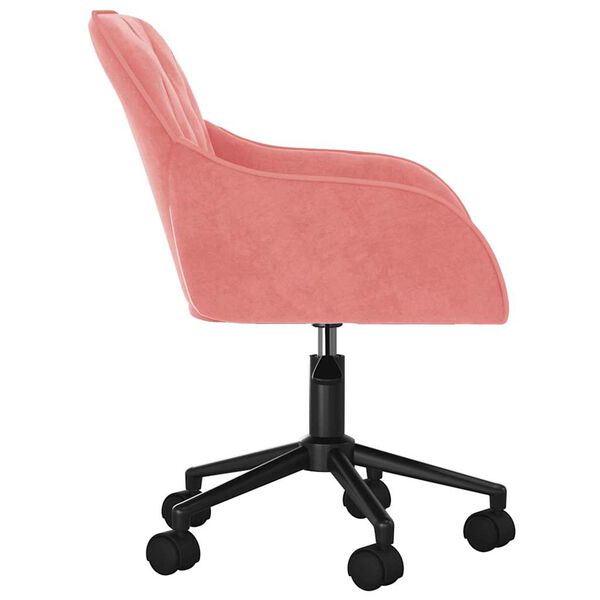 vidaXL Silla de oficina giratoria de terciopelo rosa