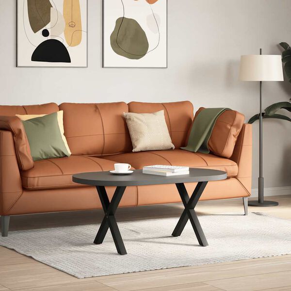 vidaXL Patas para mesa de centro en forma de X (2 unidades), color negro, 50 x (42-43) cm, acero