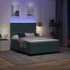 vidaXL Cama Box Spring LED con colch&oacute;n Verde oscuro 140 x 200 cm tela