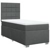 vidaXL Cama box spring con colch&oacute;n tela gris oscuro 100x200 cm