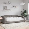 vidaXL Sof&aacute; cama sin colch&oacute;n tela gris taupe 80x200 cm