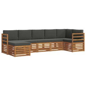 vidaXL Conjunto de Sof&aacute; Seccional con coj&iacute;n 7 pcs Natural y Antracita