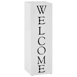 vidaXL Parag&uuml;ero dise&ntilde;o Welcome acero blanco