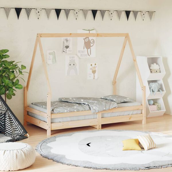 vidaXL Estructura de cama para niños madera maciza de pino 80x160 cm