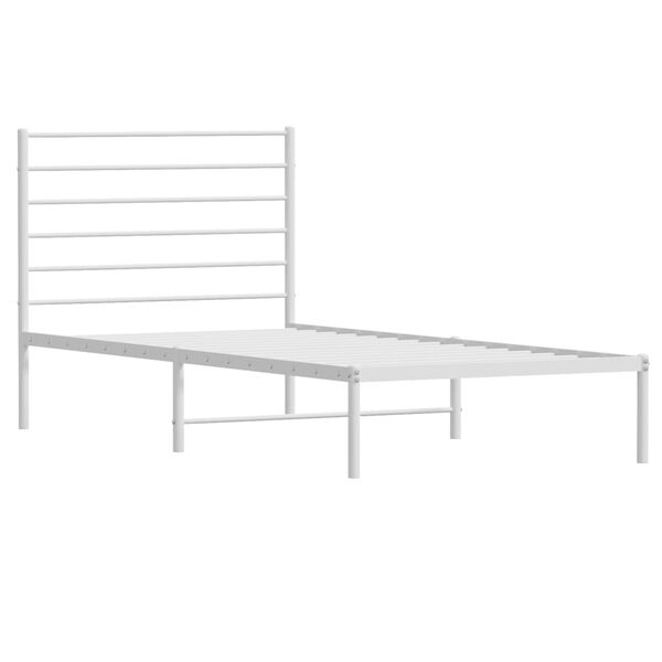 vidaXL Estructura cama sin colchón con cabecero metal blanco 90x190 cm