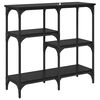 vidaXL con estante con almacenamiento Roble negro Madera contrachapada