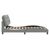 vidaXL Estructura de cama sin colch&oacute;n Hvar tela gris claro 140x200 cm