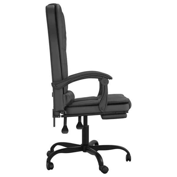 vidaXL Silla de oficina reclinable de masaje piel sint&eacute;tica negra