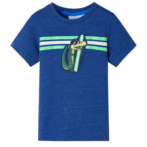 vidaXL Camiseta infantil azul oscuro m&eacute;lange 128