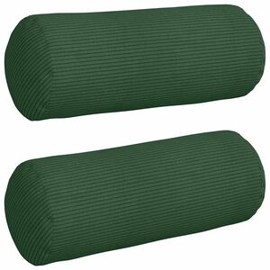 vidaXL Cojines Bolster 2 pcs Verde oscuro &Oslash; 15 x 40 cm Tela de pana