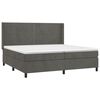 vidaXL Cama box spring colch&oacute;n y LED terciopelo gris oscuro 200x200 cm